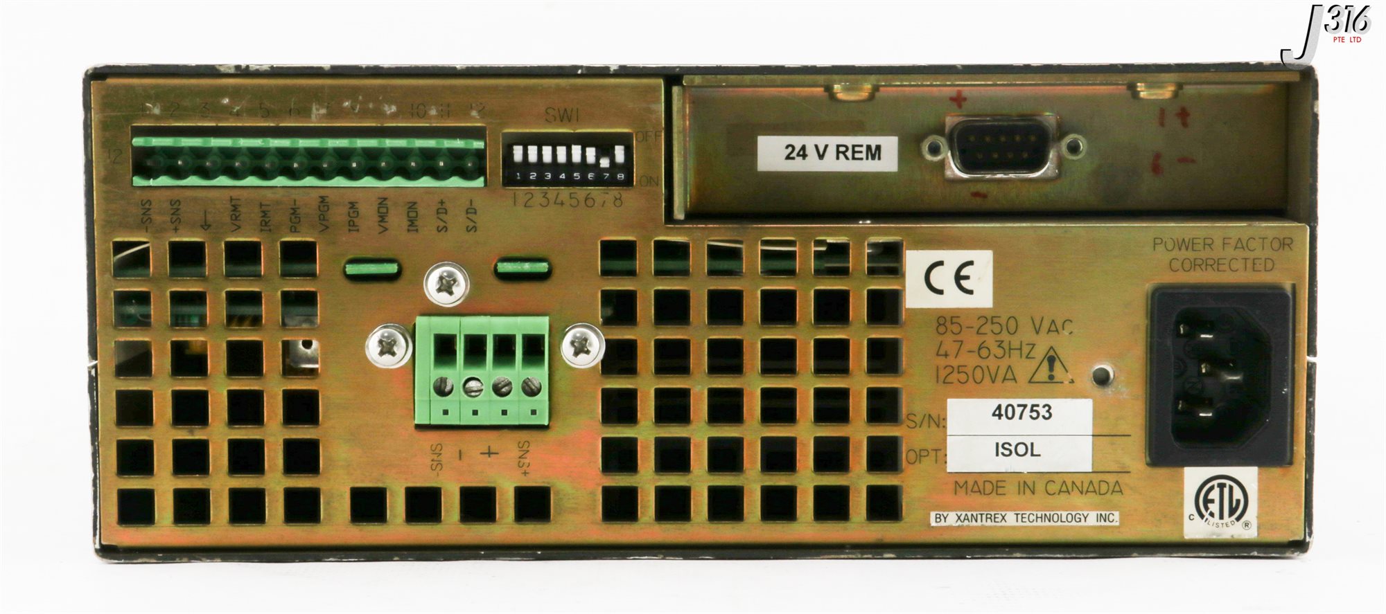 33359 XANTREX PROGRAMMABLE DC POWER SUPPLY, 150V 7A (PARTS) XHR